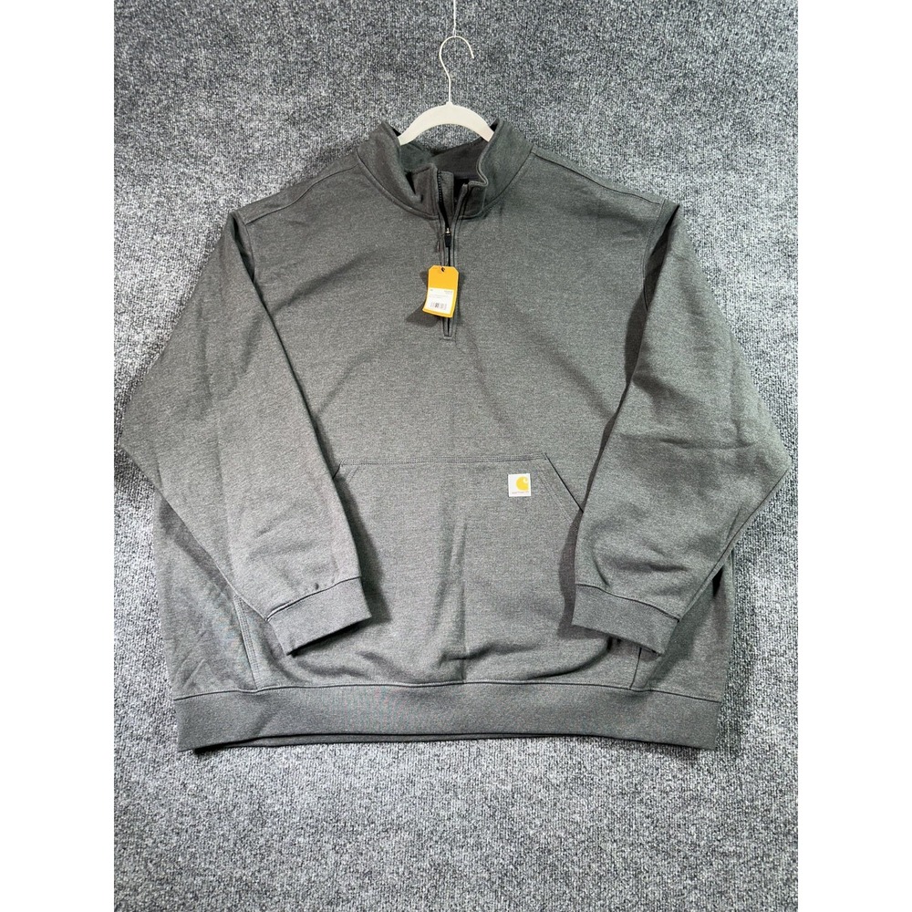 Carhartt 1/4 Zip Pullover Sweatshirt Men's 4XL Gray Loose Midweight Outdoor Work